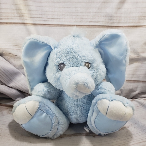 Ebba Baby Taddles Blue Elephant Plush Stuffed Toy Satin Ears Feet 10 Inch 2019 - Picture 1 of 12